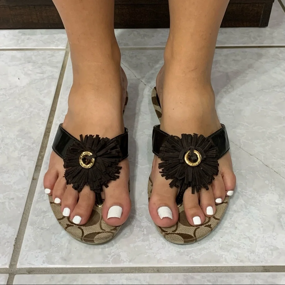 Coach Brown Skye Sandals